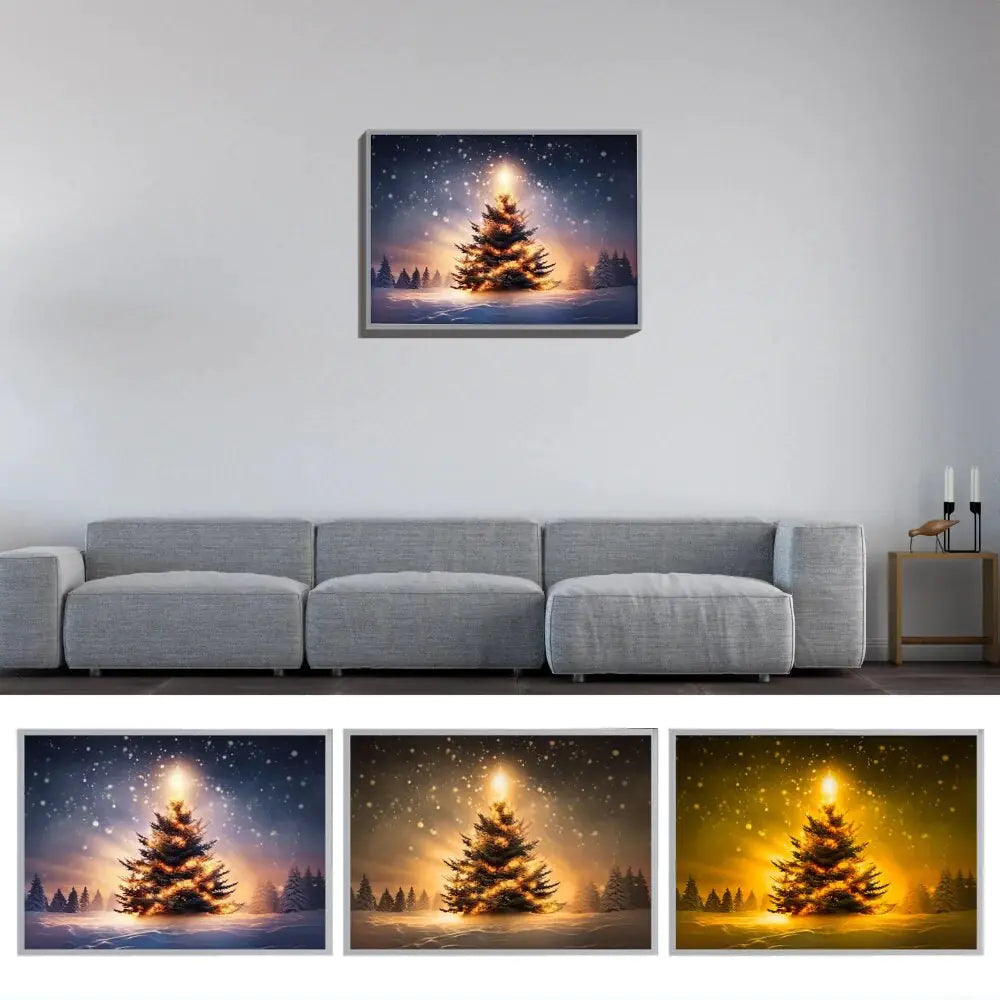 Decorazione delle luci dell'albero di Natale Lampada ricaricabile a LED quadro con luce con tasto