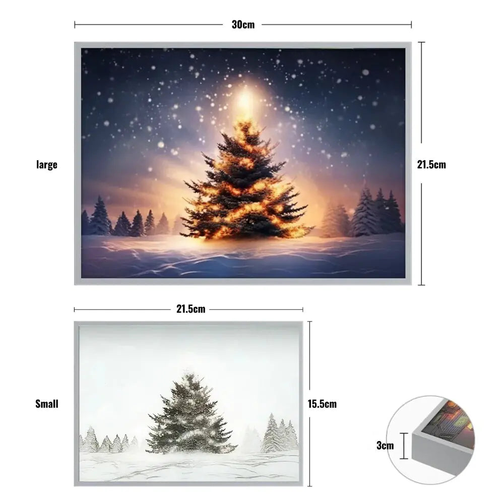 Decorazione delle luci dell'albero di Natale Lampada ricaricabile a LED quadro con luce con tasto