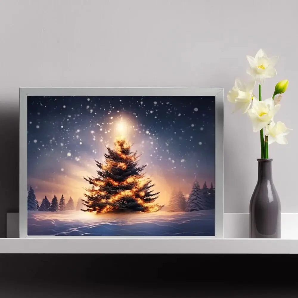 Decorazione delle luci dell'albero di Natale Lampada ricaricabile a LED quadro con luce con tasto